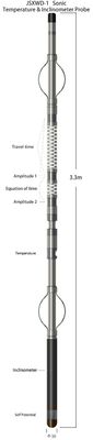 125-555μS/M โพรบวัดความเอียงอุณหภูมิโซนิคพร้อมเซนเซอร์ Pt100